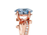 Rose gold Fancy Blue Oval  Solitaire Twist Band with Pavé Accents and Four-Prong Setting_25