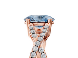 Rose gold Fancy Blue Oval  Solitaire Twist Band with Pavé Setting and Four-Prong Setting_39