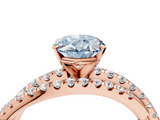 Rose gold Fancy Blue Oval  Solitaire Twist Band with Pavé Setting and Four-Prong Setting_98
