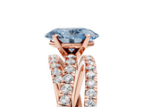 Rose gold Fancy Blue Oval  Solitaire Twist Band with Pavé Setting and Four-Prong Setting_99