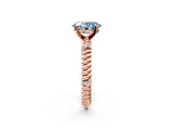 Rose gold Fancy Blue Oval  Solitaire Twisted Band Prong Set Engagement Ring_63