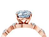 Rose gold Fancy Blue Oval  Solitaire Twisted Band with Prong Setting 4