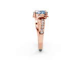 Rose gold Fancy Blue Oval  Solitaire Twisted Band with Prong Setting_5