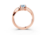 Rose gold Fancy Blue Oval  Solitaire Twisted Band with Prong Setting_6