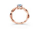 Rose gold Fancy Blue Oval  Solitaire Twisted Pave Diamond Ring with Four-Prong Setting_16