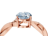 Rose gold Fancy Blue Oval  Solitaire Twisted Pave Diamond Ring with Four-Prong Setting_17