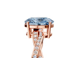 Rose gold Fancy Blue Oval  Solitaire Twisted Pave Diamond Ring with Four-Prong Setting_18