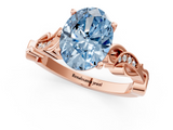 Rose gold Fancy Blue Oval  Solitaire Vine Band with Milgrain Prong Setting_4