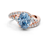 Rose gold Fancy Blue Oval  Solitaire with Pavé Twist Band and Four-Prong Setting_76