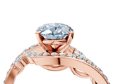 Rose gold Fancy Blue Oval  Solitaire with Pavé Twist Band and Four-Prong Setting_80