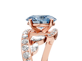 Rose gold Fancy Blue Oval  Solitaire with Pavé Twist Band and Four-Prong Setting_81