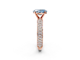 Rose gold Fancy Blue Oval  Solitaire with Pave Band and Four-Prong Setting_5