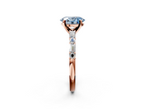 Rose gold Fancy Blue Oval  Solitaire with Side Baguettes and Channel Set Band_47