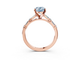 Rose gold Fancy Blue Oval  Solitaire with Side Baguettes and Channel Set Band_48