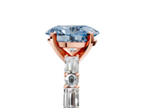 Rose gold Fancy Blue Oval  Solitaire with Side Baguettes and Channel Set Band_50