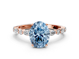 Rose gold Fancy Blue Oval  Solitaire with Side Stones on a Pavé Band and Four-Prong Setting_23