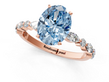 Rose gold Fancy Blue Oval  Solitaire with Side Stones on a Pavé Band and Four-Prong Setting_24