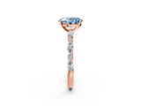 Rose gold Fancy Blue Oval  Solitaire with Side Stones on a Pavé Band and Four-Prong Setting_25