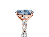 Rose gold Fancy Blue Oval  Solitaire with Side Stones on a Pavé Band and Four-Prong Setting_28