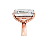 Rose gold Fancy Blue Oval  and Emerald Cut Toi Moi Ring with Prong Setting_66
