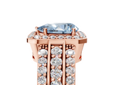Rose gold Fancy Blue Pear -Cut Halo Diamond Ring with Split Shank and Four-Prong Setting_107
