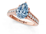 Rose gold Fancy Blue Pear  Brilliant Cut Diamond Engagement Ring with Pavé Band and Four-Prong Setting_50