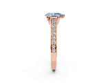 Rose gold Fancy Blue Pear  Brilliant Cut Diamond Engagement Ring with Pavé Band and Four-Prong Setting_51
