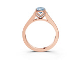 Rose gold Fancy Blue Pear  Brilliant Cut Diamond Engagement Ring with Pavé Band and Four-Prong Setting_52