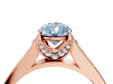 Rose gold Fancy Blue Pear  Brilliant Cut Diamond Engagement Ring with Pavé Band and Four-Prong Setting_53
