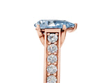 Rose gold Fancy Blue Pear  Brilliant Cut Diamond Engagement Ring with Pavé Band and Four-Prong Setting_54