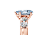 Rose gold Fancy Blue Pear  Brilliant Cut Diamond Five-Stone Prong Set Engagement Ring with Channel Band_8