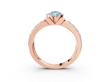 Rose gold Fancy Blue Pear  Brilliant Diamond Channel Set Wide Band Ring with Bezel Setting_23