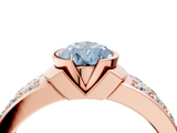 Rose gold Fancy Blue Pear  Brilliant Diamond Channel Set Wide Band Ring with Bezel Setting_24