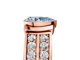 Rose gold Fancy Blue Pear  Brilliant Diamond Channel Set Wide Band Ring with Bezel Setting_25