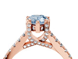 Rose gold Fancy Blue Pear  Brilliant Diamond Solitaire with Pavé Band and Four-Prong Setting 5