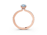 Rose gold Fancy Blue Pear  Brilliant Pavé Band Solitaire with Four-Prong Setting_61