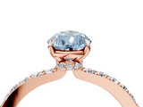 Rose gold Fancy Blue Pear  Brilliant Pavé Band Solitaire with Four-Prong Setting_62
