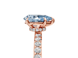 Rose gold Fancy Blue Pear  Brilliant Pavé Band Solitaire with Four-Prong Setting_63