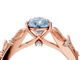 Rose gold Fancy Blue Pear  Brilliant Solitaire with Leaf Motif Band and Four-Prong Setting_67