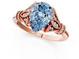 Rose gold Fancy Blue Pear  Brilliant Solitaire with Pave Band and Four-Prong Setting_20