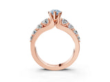 Rose gold Fancy Blue Pear  Brilliant Solitaire with Side Stones on a Pave Band and Four-Prong Setting_27