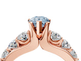 Rose gold Fancy Blue Pear  Brilliant Solitaire with Side Stones on a Pave Band and Four-Prong Setting_53