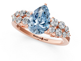Rose gold Fancy Blue Pear  Cluster Diamond Engagement Ring with Pavé Band and Four-Prong Setting_53