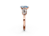 Rose gold Fancy Blue Pear  Cluster Diamond Engagement Ring with Pavé Band and Four-Prong Setting_54