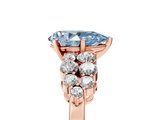 Rose gold Fancy Blue Pear  Cluster Diamond Engagement Ring with Pavé Band and Four-Prong Setting_57