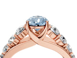 Rose gold Fancy Blue Pear Cut Brilliant Diamond Pavé Band with Six-Prong Setting_16