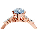 Rose gold Fancy Blue Pear Cut Brilliant Diamond Solitaire Ring with Pear Side Stones and Four-Prong Setting_7