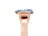 Rose gold Fancy Blue Pear Cut Brilliant Solitaire Diamond Ring with Channel Set Band and Bar Prong Setting_23