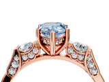 Rose gold Fancy Blue Pear Cut Brilliant Three-Stone Pave Band with Four-Prong Setting_4