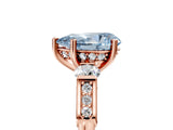 Rose gold Fancy Blue Pear Cut Brilliant Three-Stone Pave Band with Four-Prong Setting_5